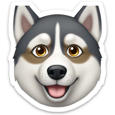 HUSKY roux au yeux marron clair avec du bleu dans l’œil droit   sticker