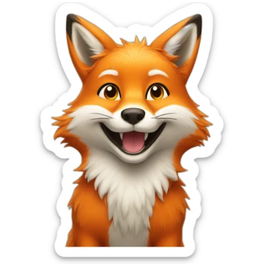 Orange Furry fox smiling  sticker