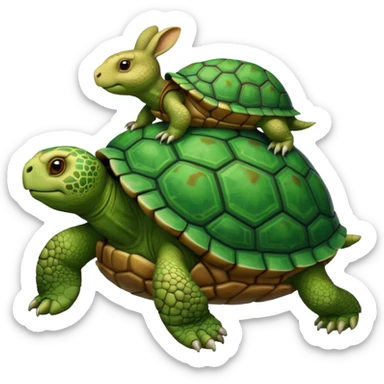 Tortoise, of the tortoise and the hare, on his back sticker