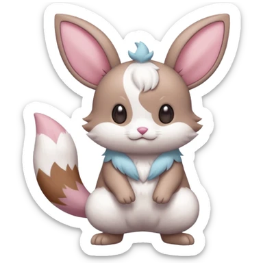 Delcatty-Minccino-Skwovet-Pachirisu-Cinccino-Skitty-fusion, full body sticker