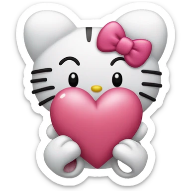 Hello Kitty corazón sticker