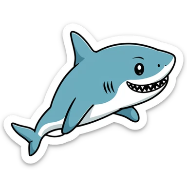 shark wearing a top hat sticker
