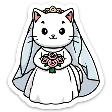 cat bride sticker