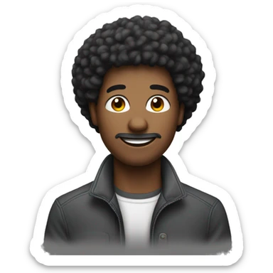 Créer l'émoji d'un homme peau mate, cheveux afro, bras crisé sticker