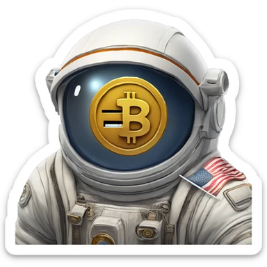 cryptocurrency bitcoin astronaut moon flag da vinci sticker