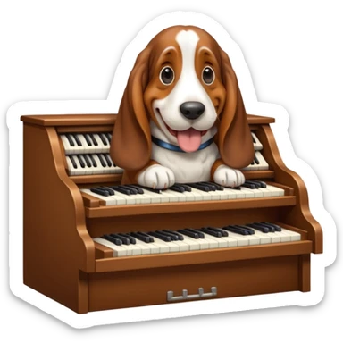 bassethound playing hammond sticker