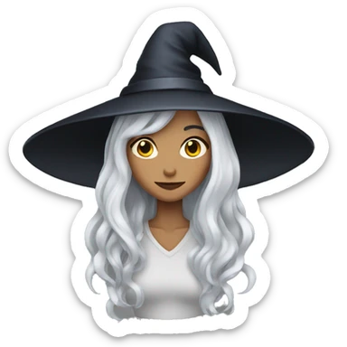 white hair witch sticker