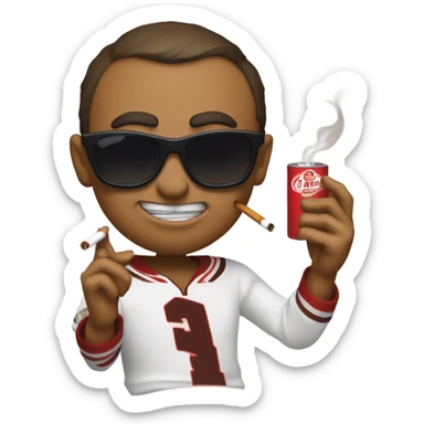 Brutus Buckeyes smoking cigarette with sunglasses on sticker