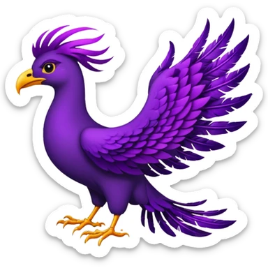number 1 purple background with a pheonix and black writting sticker