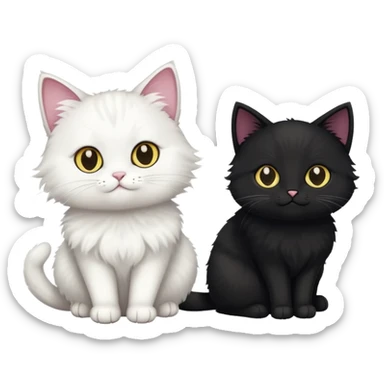 Gato negro y gato blanco sticker