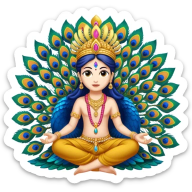 Muruga sitting on peacock  sticker