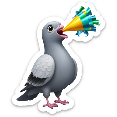 Pigeon with party popper sticker