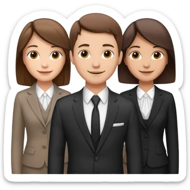 1 man with short hair and 3 veiled women sticker