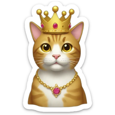 Cat with crown sticker