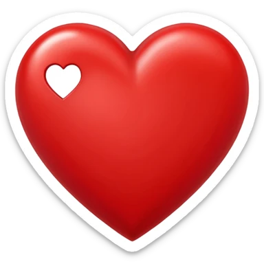 Un corazón grande rojo con la letra" J" en mayúscula en el centro  sticker