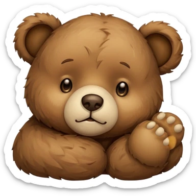 Sleepy teddy bear sticker