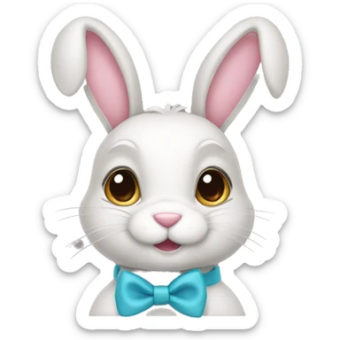 bunny with bows  sticker