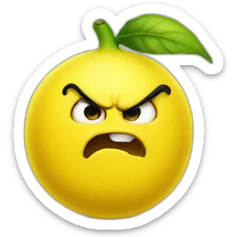 Rubberhose angry lemon sticker