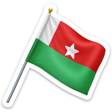 Create an emoji flag that contains contains contains top green midle white have black star the below color is red

 sticker