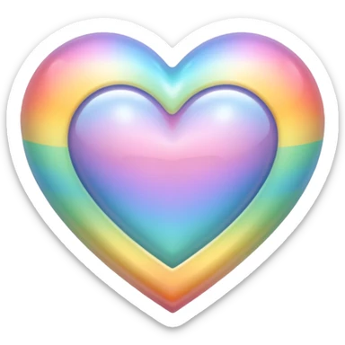 heart with a rainbow pastel shimmer sticker