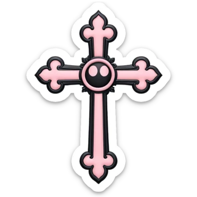 soft cute black pink goth cross , no woman sticker