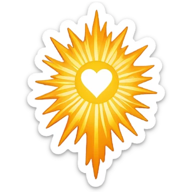 Sun heart sticker