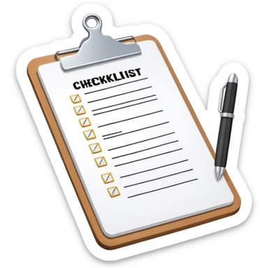 clipboard with a checklist and a t-shirt, fashion production theme sticker