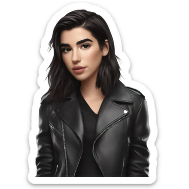 dua lipa with leather jacket sticker