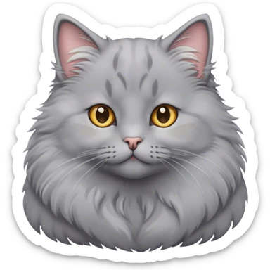 cute gray cat sticker