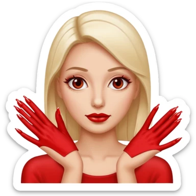 A normal human emoji with nails💅 this emoji but without the nail polish, a female with polished nails 💅  sticker