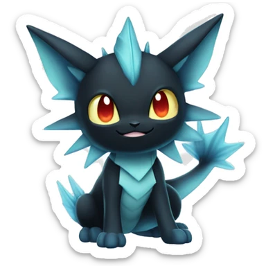 Black Edgy Ethereal Vaporeon-Litten-Torracat full body sticker