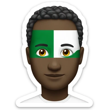 nigeria flag white man sticker
