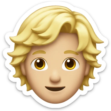 a boy with blond hair with a new era hair sticker