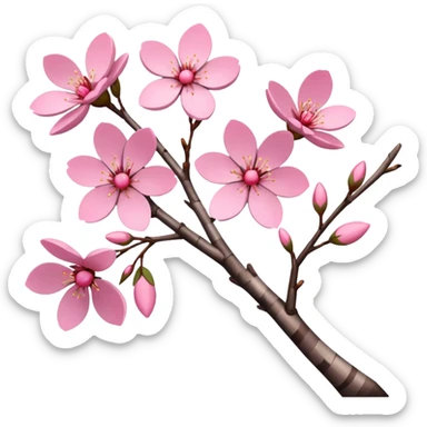sakura branch with a checkered pattern sticker