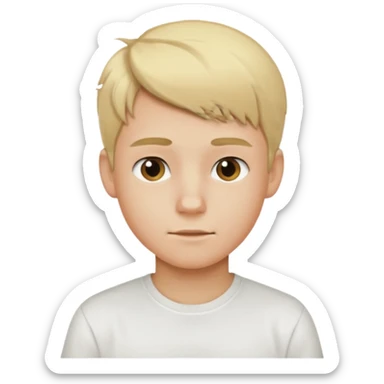 boy teen with blonde hair and white shirt sticker