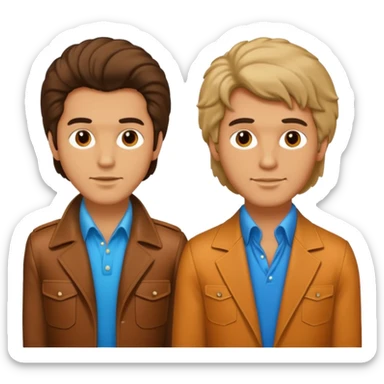 70s 80s men with hair style  sticker