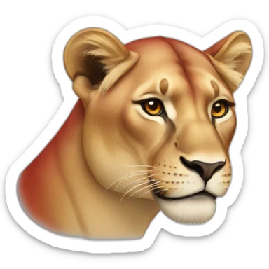 Red lioness sticker