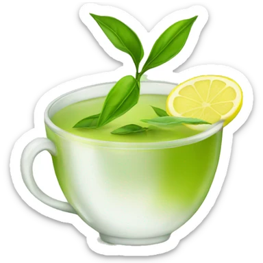 Green tea with lemon  sticker