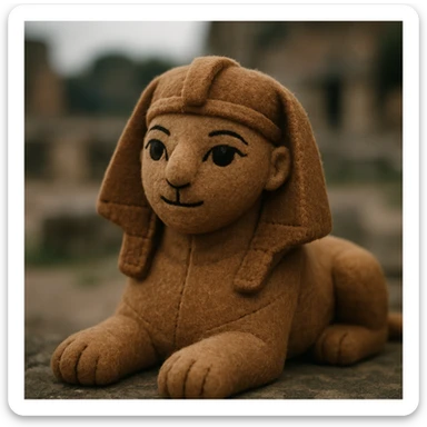 ancient sphinx, plush portrait style sticker