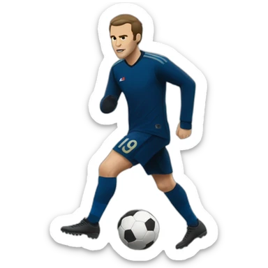 Macron qui joue au foot sticker