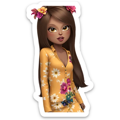 dark beauty with flower accessory sticker