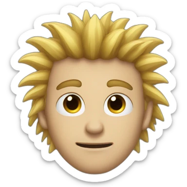 He has black eyes His eyes are close to each other His hair is a bit spiky sticker
