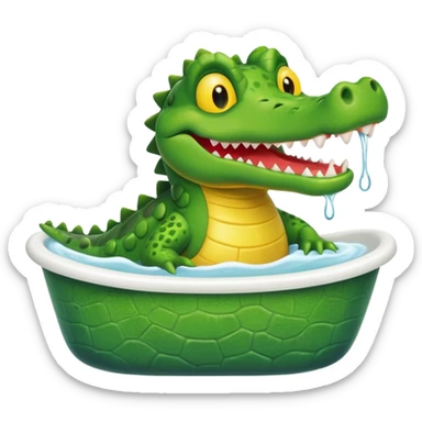 Cute crocodile is showing in the bath tub like game Where's my water sticker