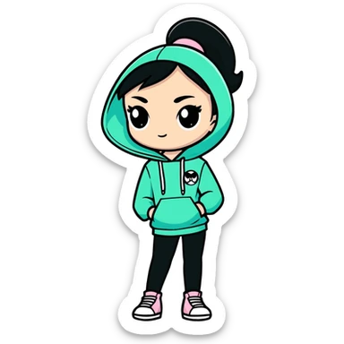 A girl with a power puffs girls hodi  sticker