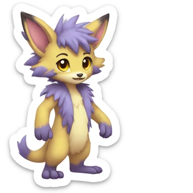 Pastel Anthro Furry Fakémon Full Body sticker