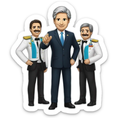 javier milei con la banda presidencial de argentina sticker