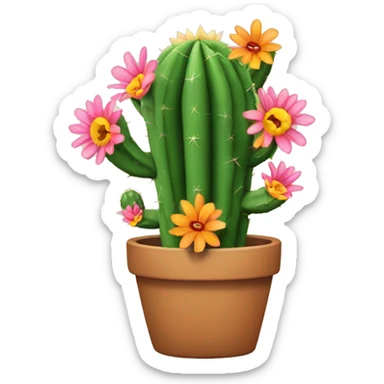 Cactus with flowers sticker
