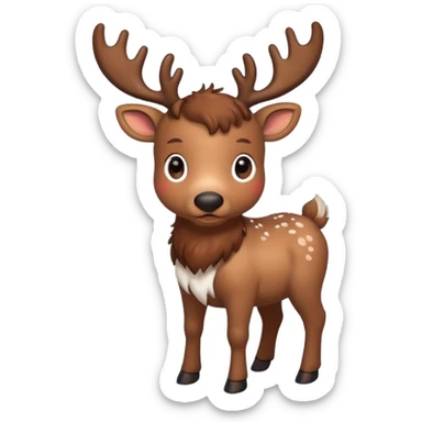 reindeer baby  cute, full body snow sticker