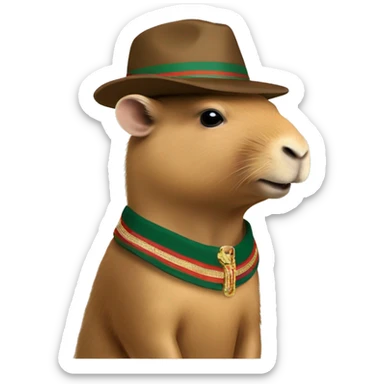 Capybara with gucci cap sticker