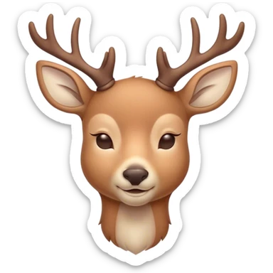 Meme-Worthy Cute Sleeping Deer Portrait Emoji, Head resting peacefully with a contented smile, showcasing a delicate, slender build and a luxuriously soft coat, eyes shut in a serene, restful nap, Simplified yet hilariously adorable features, highly detailed, glowing with a soft, drowsy light, high shine, relaxed and utterly lovable, stylized with an air of playful laziness, bright and heartwarming, soft glowing outline, capturing the essence of a comically sleepy deer, so meme-worthy it feels like it could instantly become the next viral sensation of adorable woodland slumber! sticker